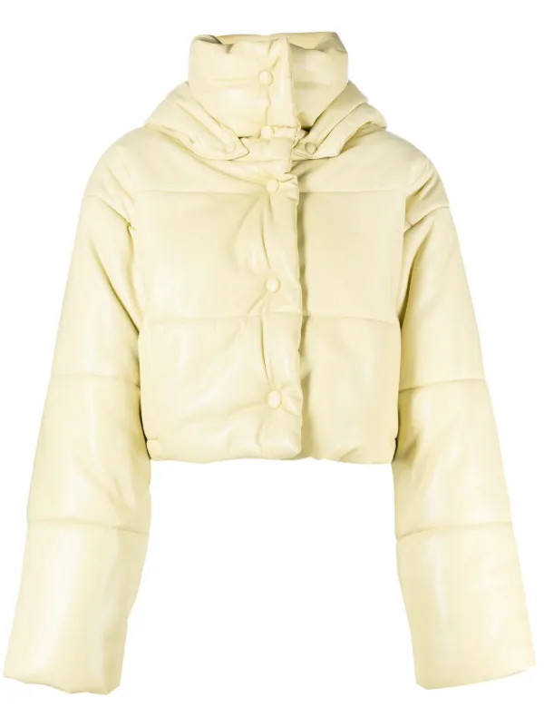 Nanushka Aveline Cropped Puffer Jacket Yellow FARFETCH TR