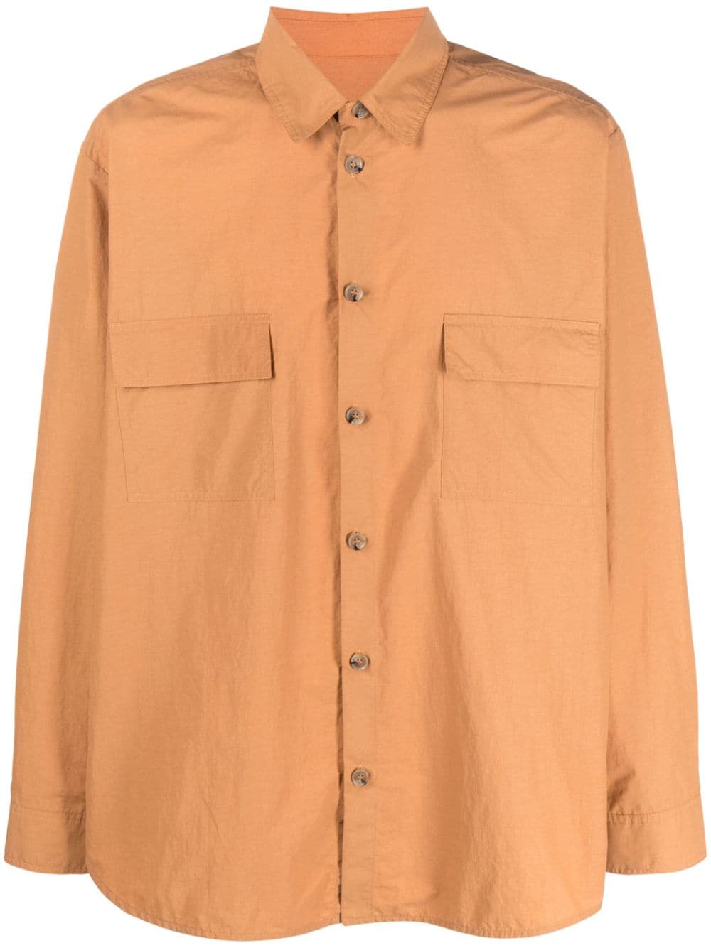 Nanushka Flap-pocket Pyjama Shirt In Brown