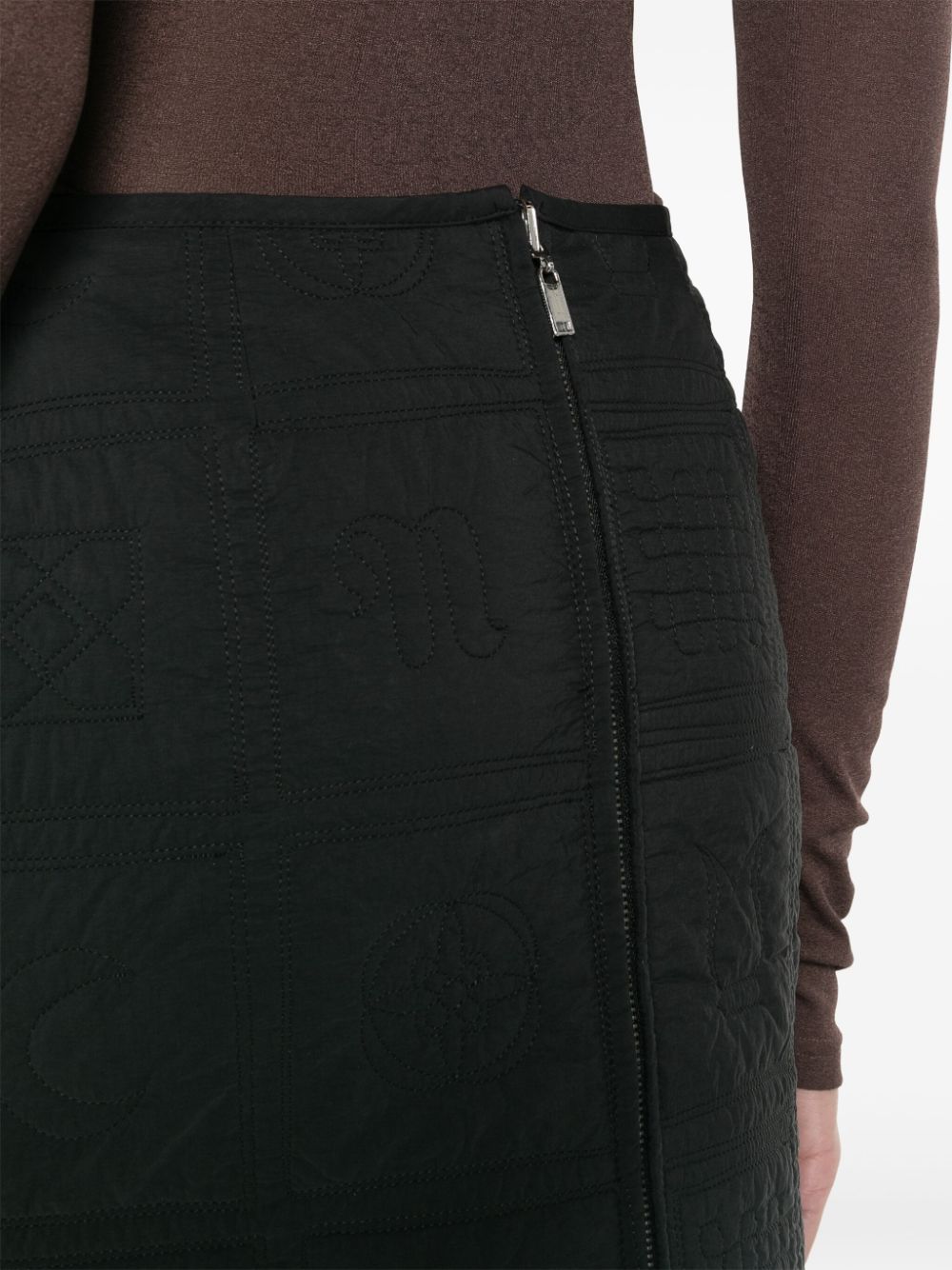 Shop Nanushka High-waist Quilted Miniskirt In Black