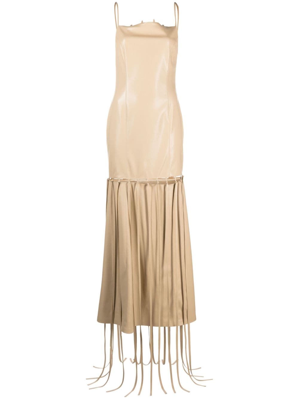 Nanushka Clary Panelled Faux-leather Dress In Neutrals
