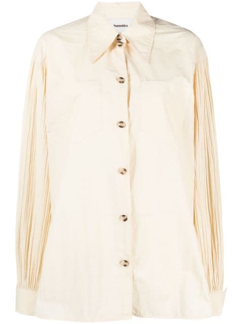 Nele pleated-sleeves poplin shirt