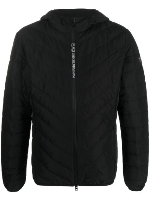 Ea7 Emporio Armani logo-patch quilted down jacket Men