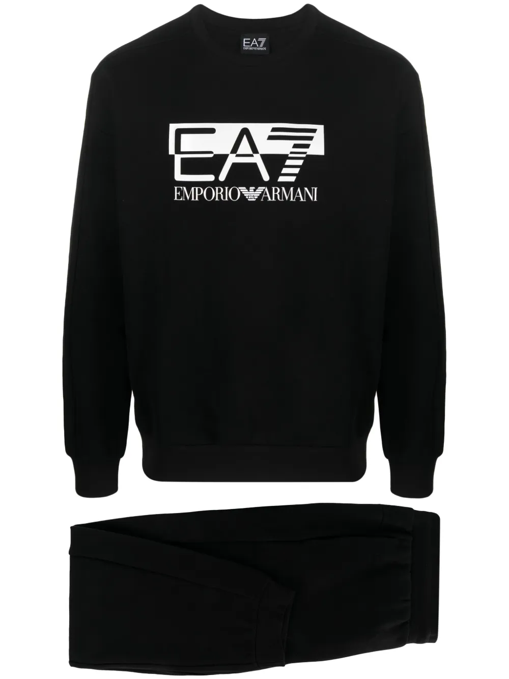Ea7 Emporio Armani Jersey trainingspak met logoprint Zwart