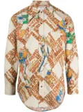 ERL graphic-print cotton shirt - Brown