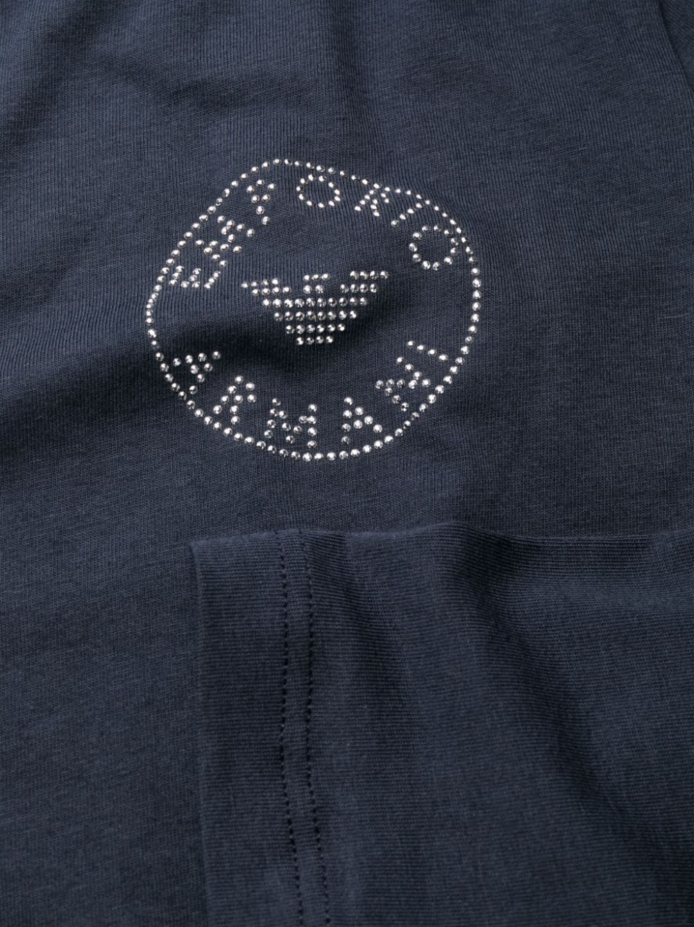 Emporio Armani T-shirt versierd met stras Blauw