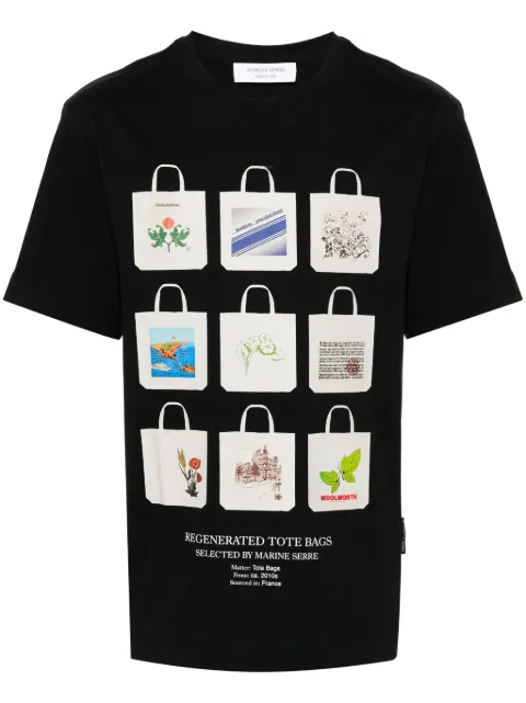 Marine Serre Tote Bags-print T-shirt