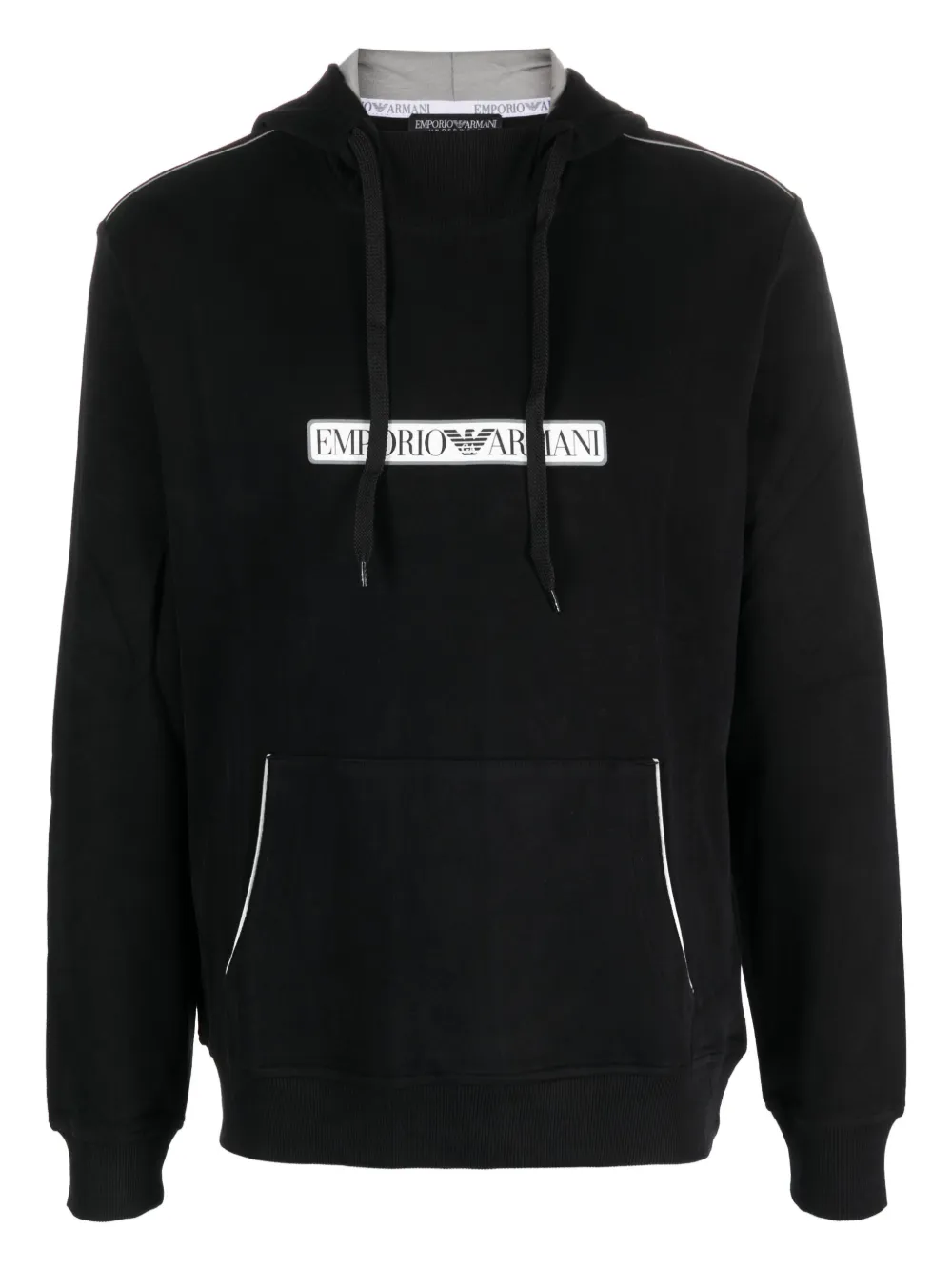 Emporio Armani Hoodie met logoprint en afwerking Zwart