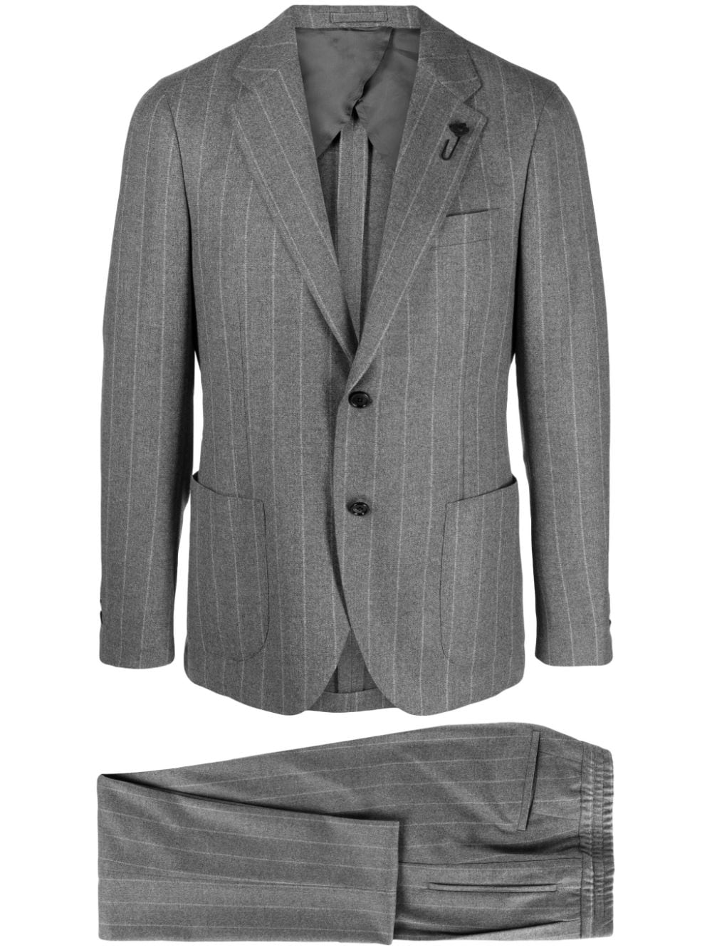 Lardini Single-breasted Pinstripe Suit In Grey