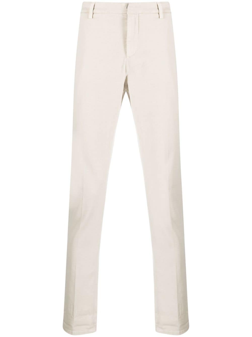 Dondup Cotton Straight-leg Trousers In Nude