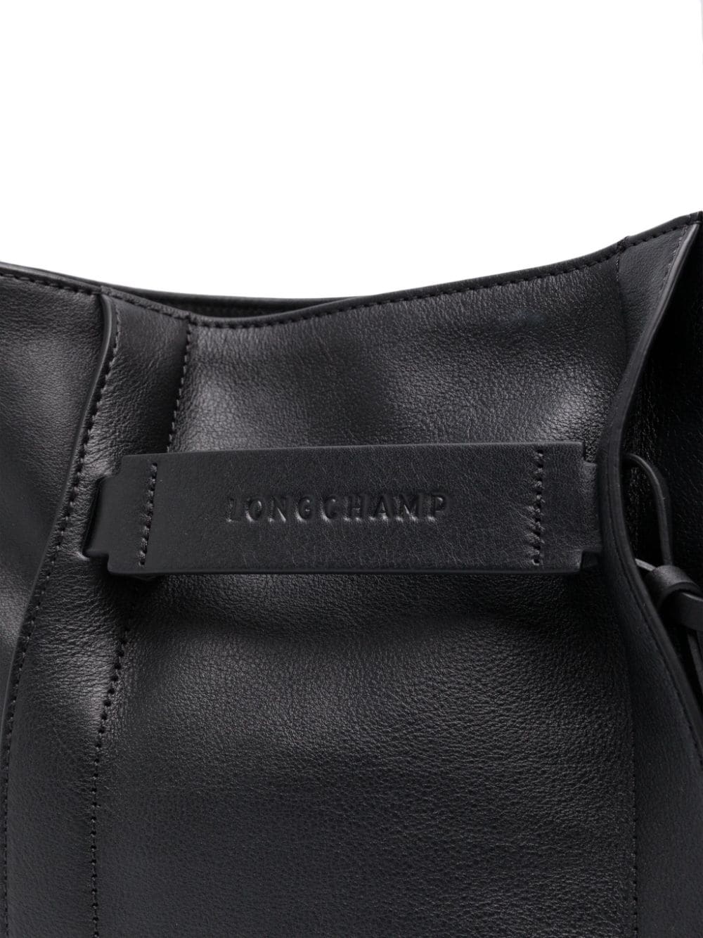 Shop Longchamp Medium  Leather Shoulder Bag In Black