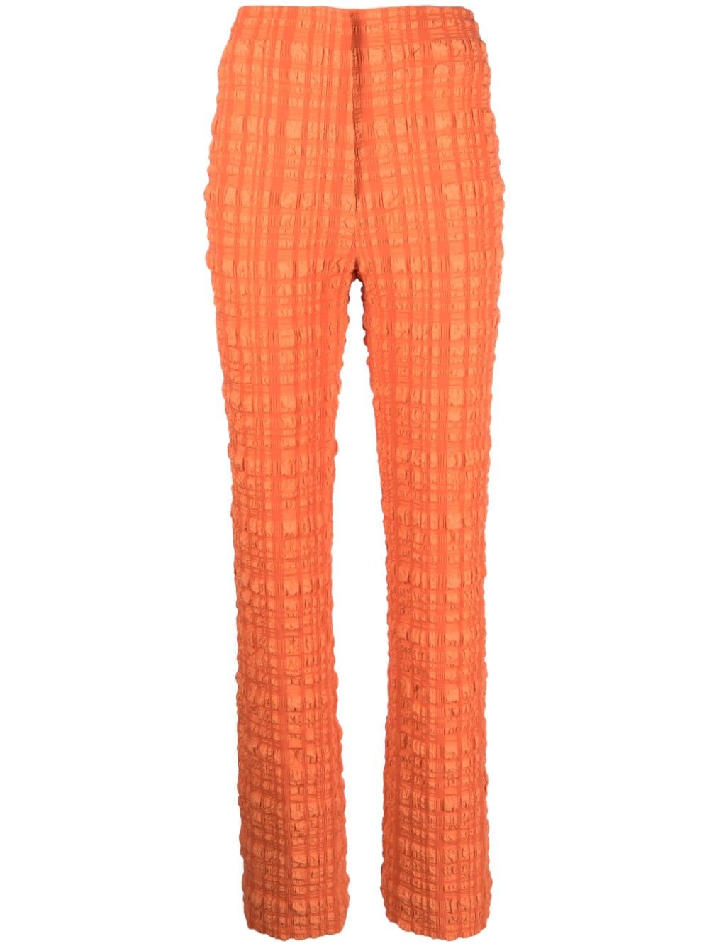 Nanushka Juna Seersucker Trousers In Orange