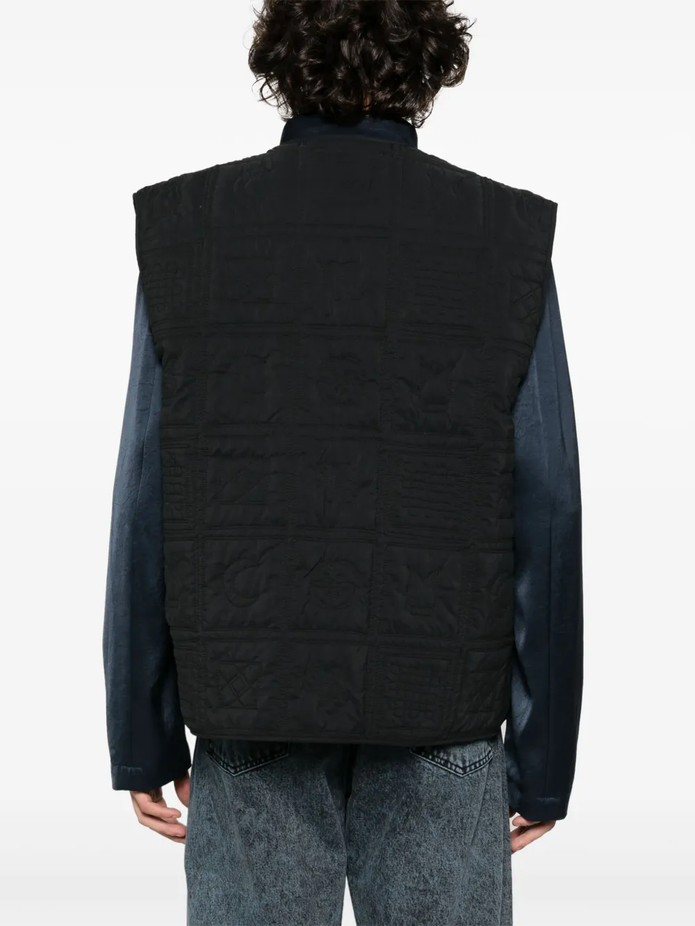 Shop Nanushka Tywen Quilted Padded Gilet In Black