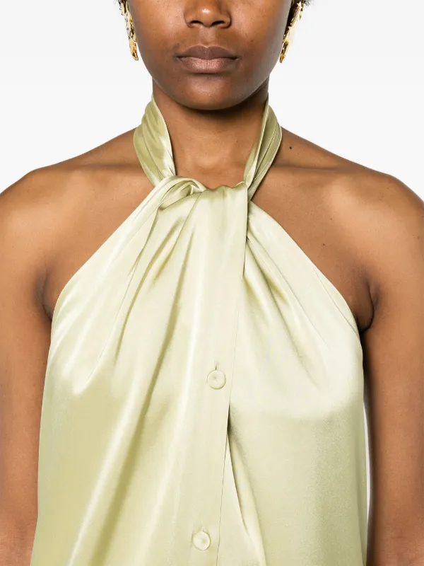 Nanushka Elima Halterneck Midi Dress | Yellow | FARFETCH