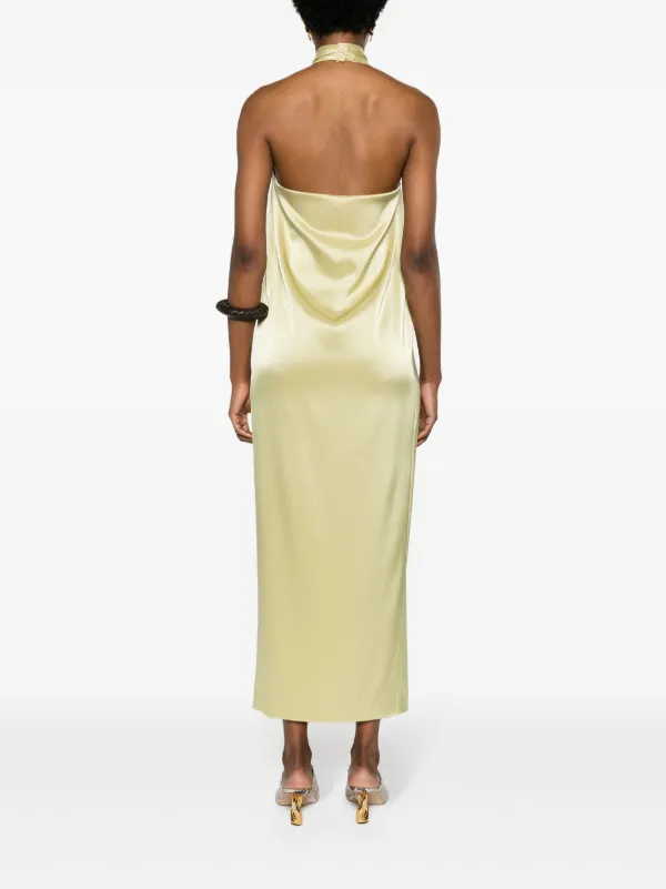 Nanushka Elima Halterneck Midi Dress | Yellow | FARFETCH