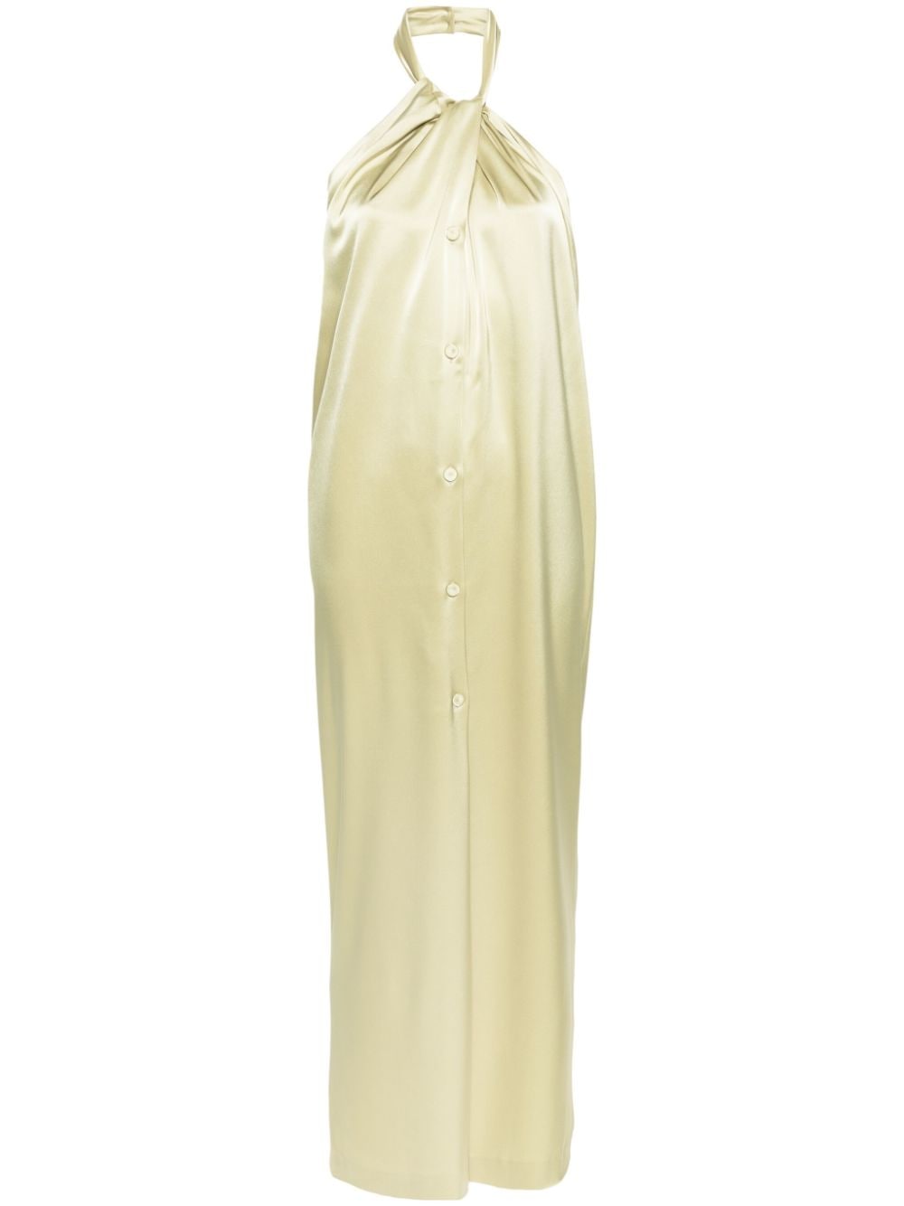 Nanushka Elima Halterneck Midi Dress In Yellow