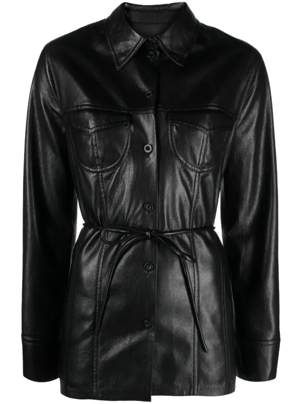 ShirtBlack Faux Leather Jacket store Women