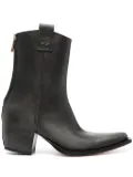 Nº21 60mm pointed-toe leather ankle boots - Black