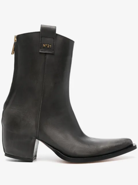Nº21 60mm pointed-toe leather ankle boots