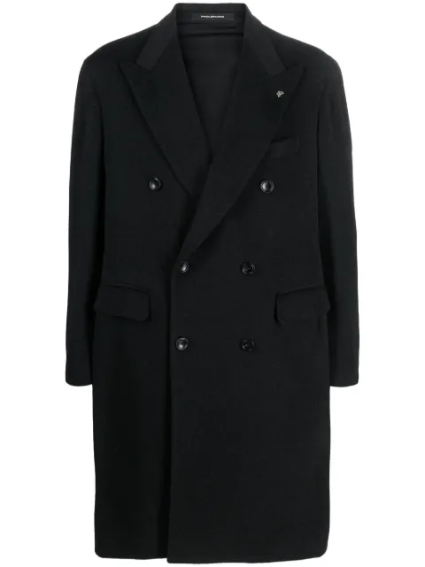 Tagliatore logo-plaque double-breasted coat
