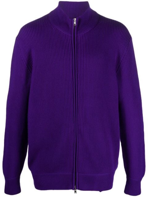 Maison Flaneur ribbed wool zip-up cardigan