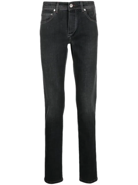 Barba logo-patch stretch skinny jeans