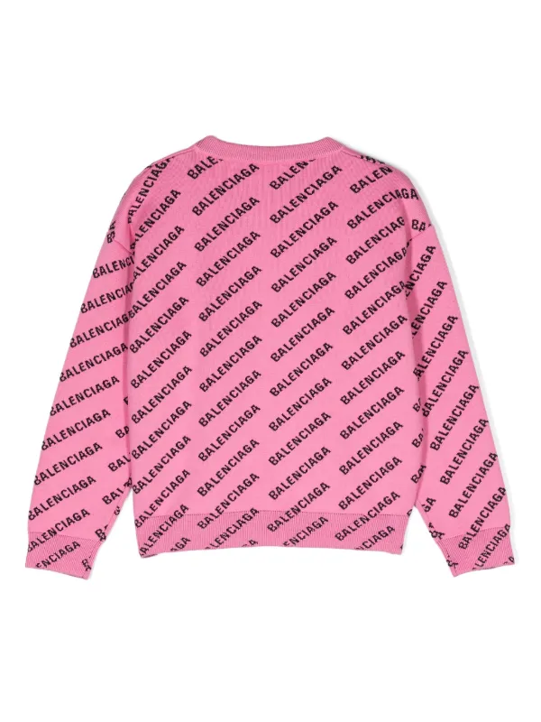 Balenciaga Kids intarsia knit Sweater Pink FARFETCH ZA