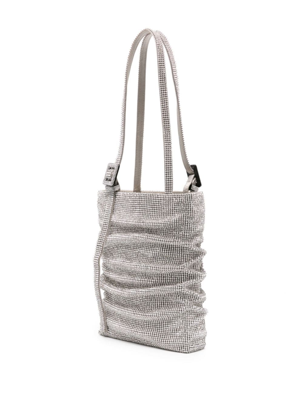 Shop Benedetta Bruzziches Lollo La Grande Rhinestone-embellished Aluminium-mesh Tote Bag In Silber