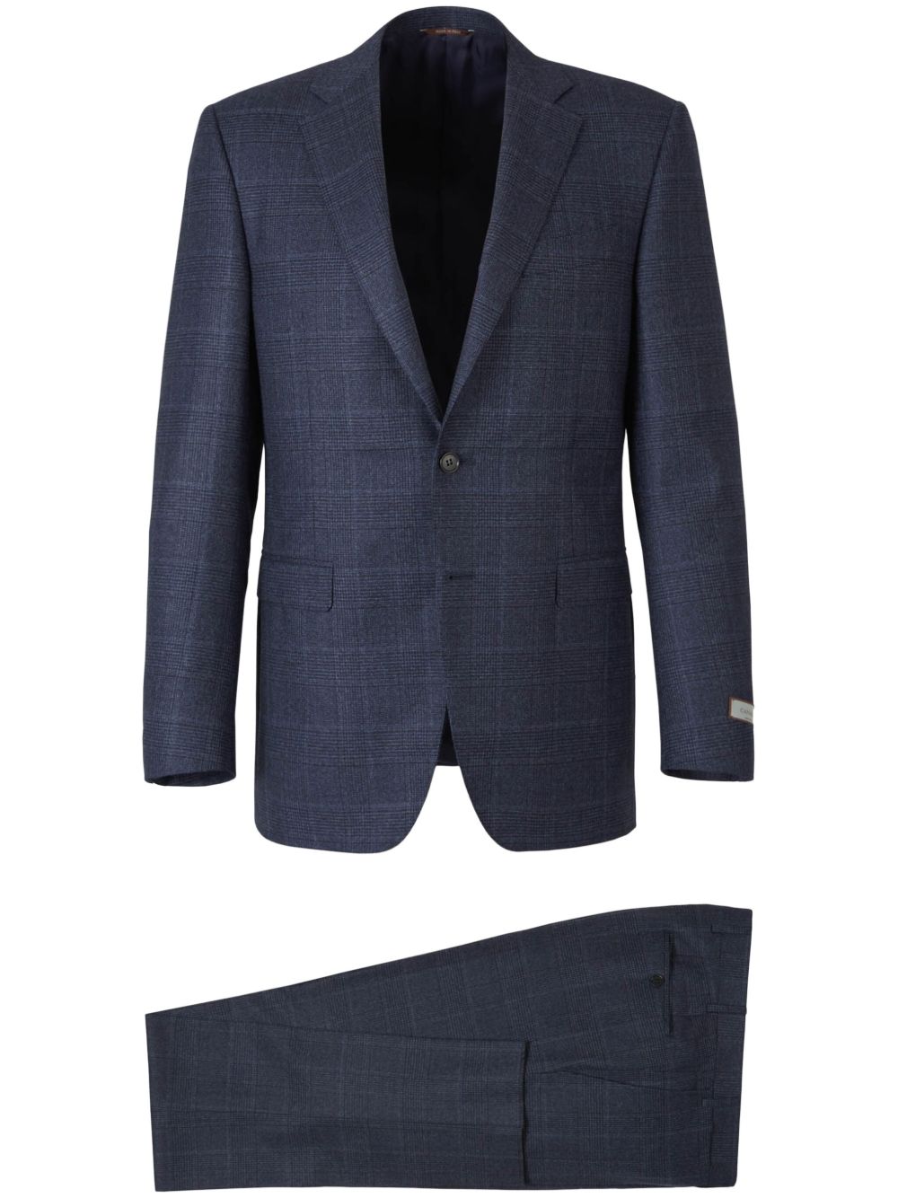 Canali checked single-breasted suit - Blue