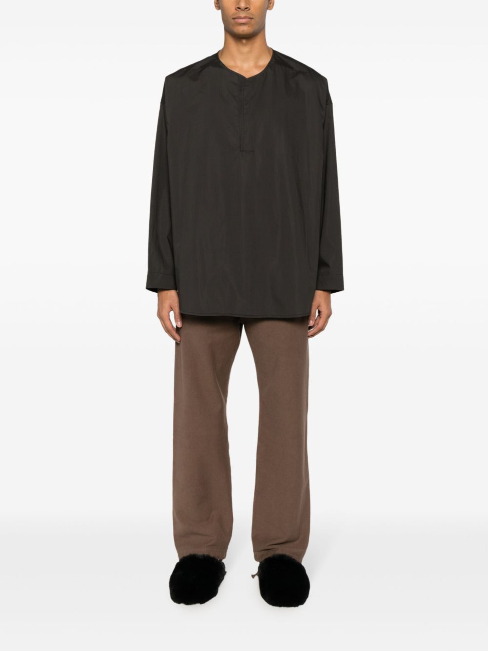 Fear Of God split-neck cotton shirt - Zwart