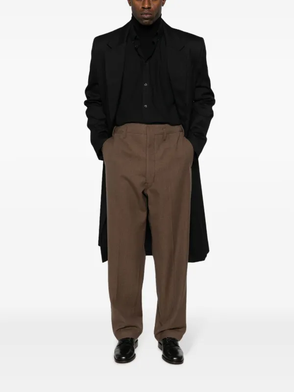 LEMAIRE straight-leg wool-blend Trousers | Brown | FARFETCH