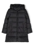 Save The Duck Kids quilted hooded long coat - Blue