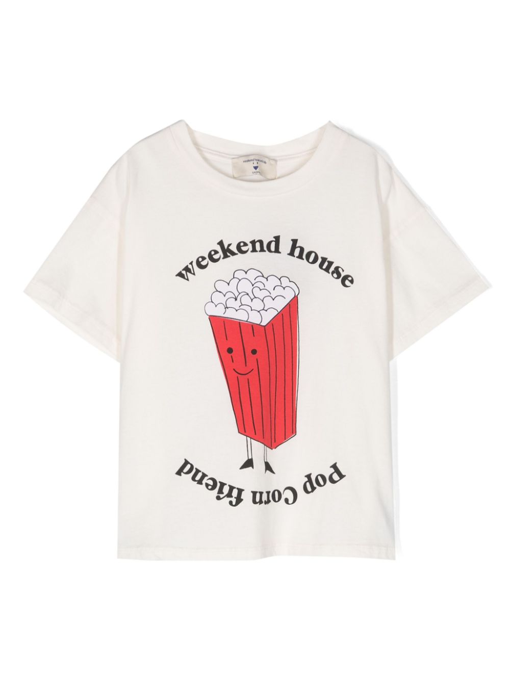 Weekend House Kids. Popcorn logo-print cotton T-shirt - White