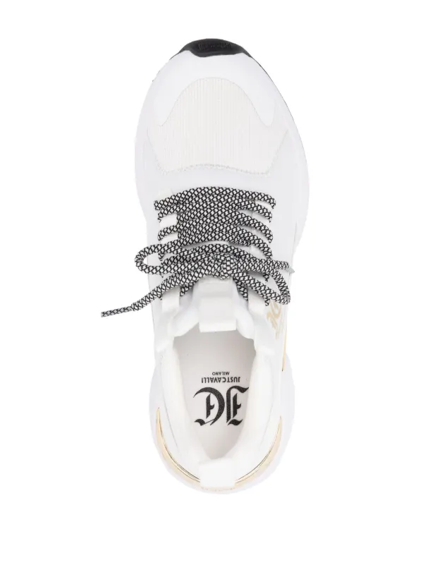 Just Cavalli logo-print lace-up Sneakers | White | FARFETCH CA