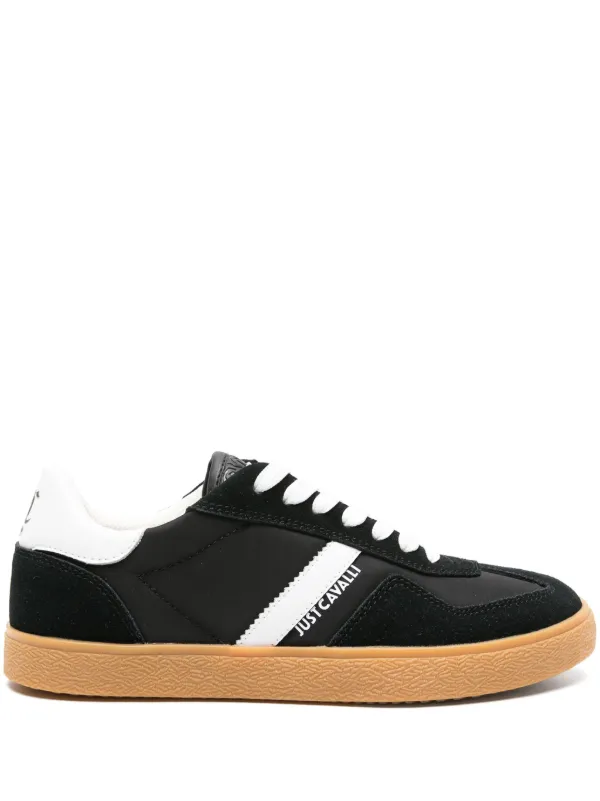 Just Cavalli Panelled Leather lace-up Sneakers | Black | FARFETCH ZA