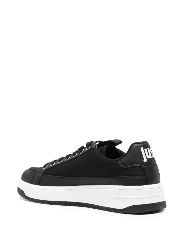 Just Cavalli logo-print Leather Sneakers | Black | FARFETCH JO