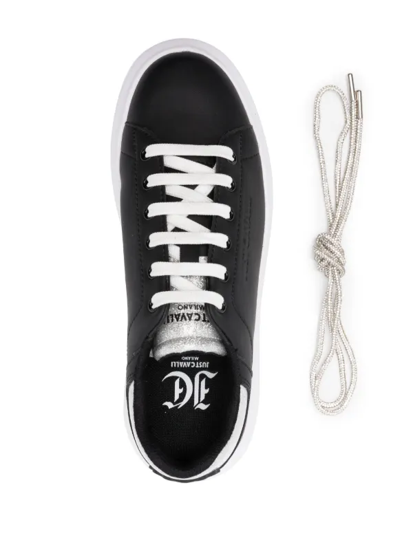 Just Cavalli Glitter lace-up Sneakers | Black | FARFETCH JO