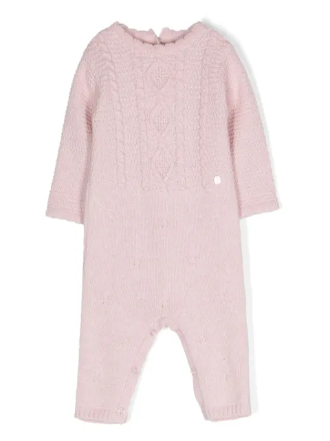 Patachou cable-knit round-neck romper