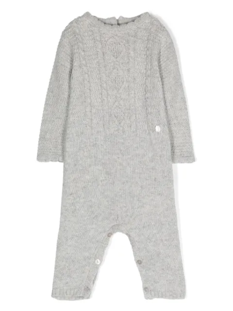 Patachou cable-knit round-neck romper