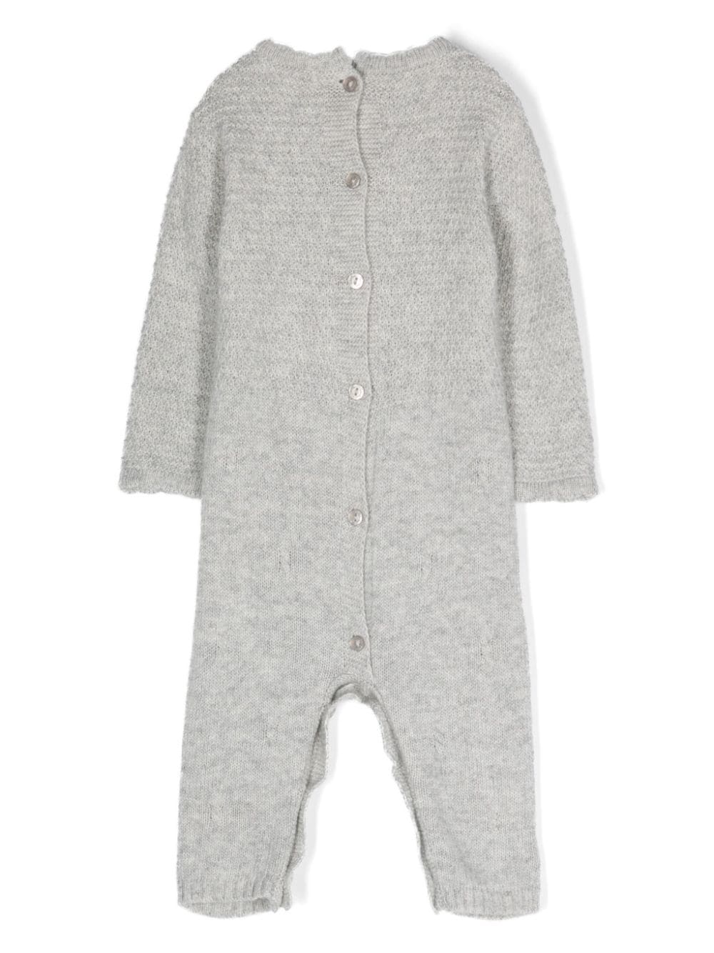 Shop Patachou Cable-knit Round-neck Romper In Grey