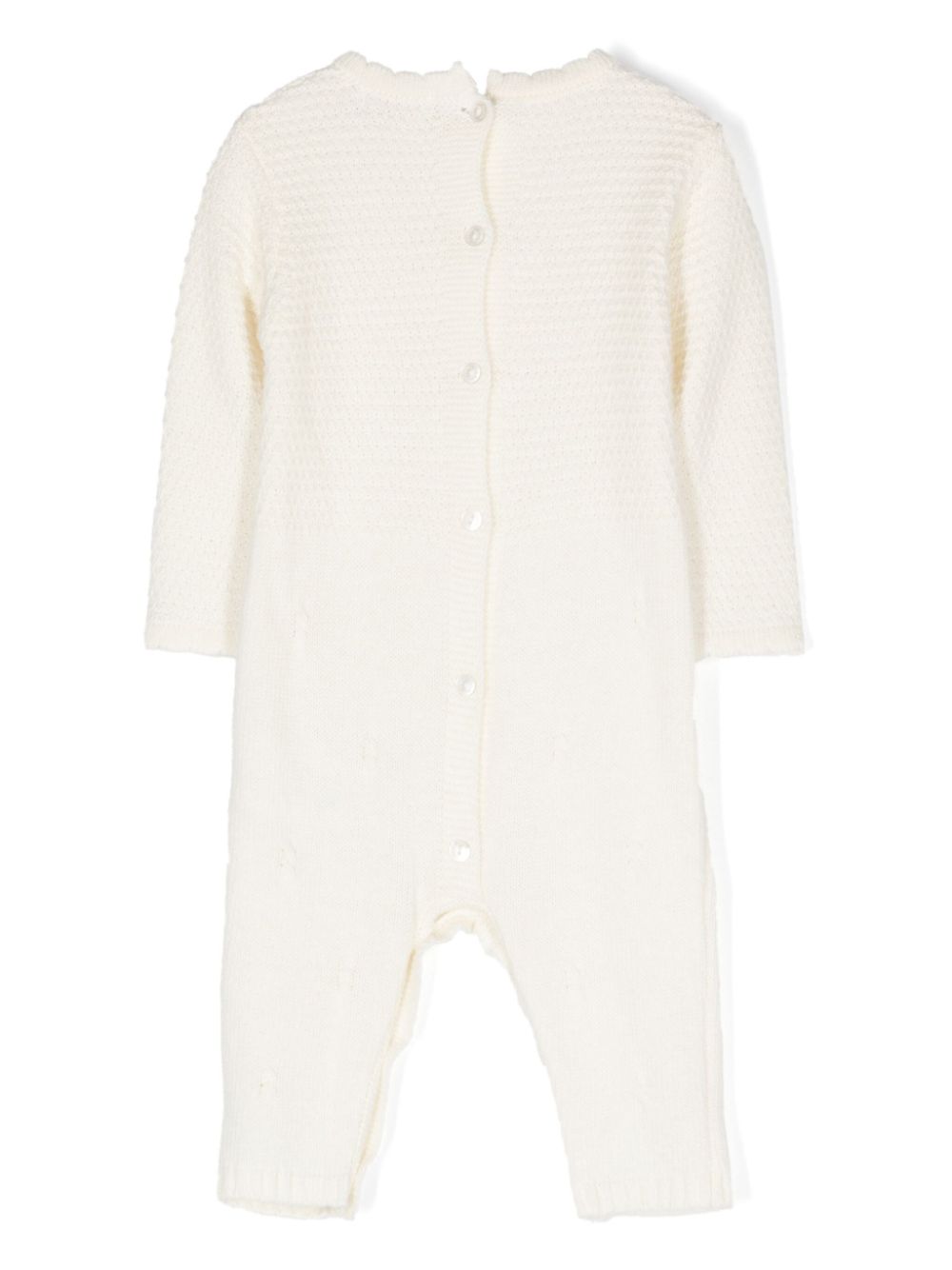 Patachou cable-knitted romper - White