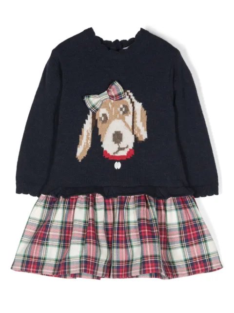 Patachou tartan-check detail dress