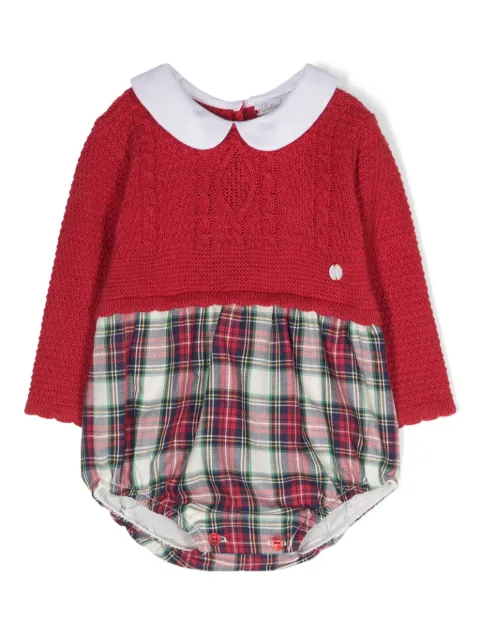 Patachou check-pattern knitted bodysuit