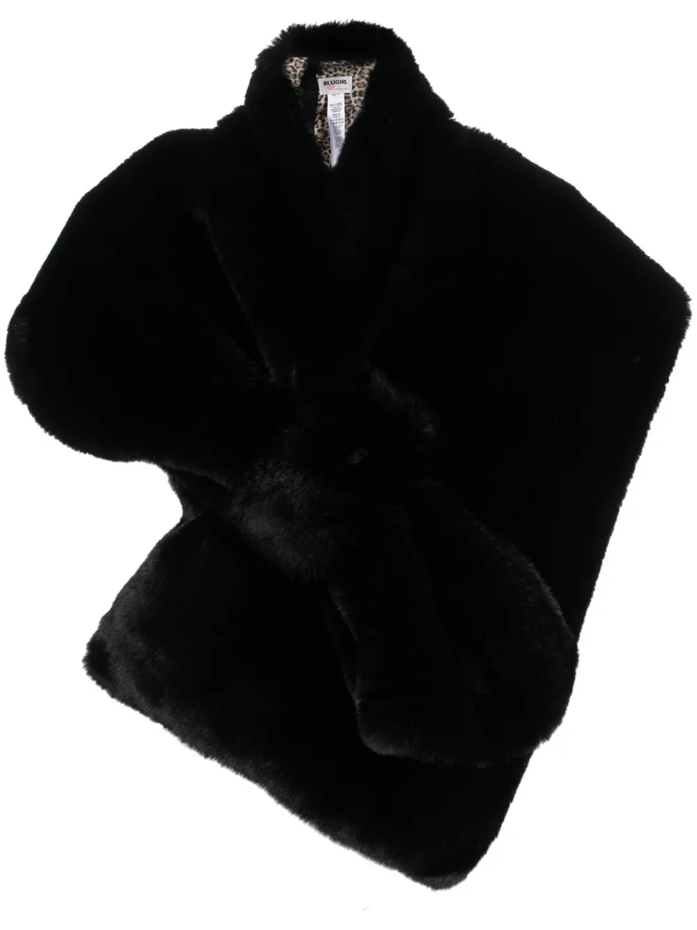 Blugirl Cape van imitatiebont Zwart