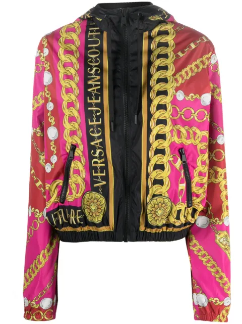 Versace Jeans Couture V-Emblem chain windbreaker jacket