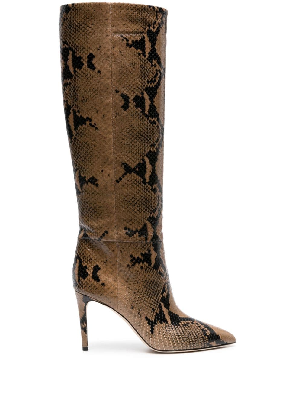Paris Texas 85mm snakeskin-effecy leather boots - Nude