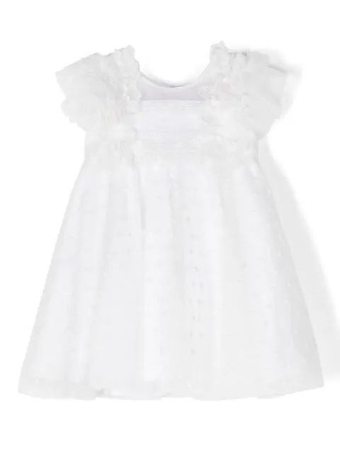 Lapin House robe en tulle à fleurs brodées