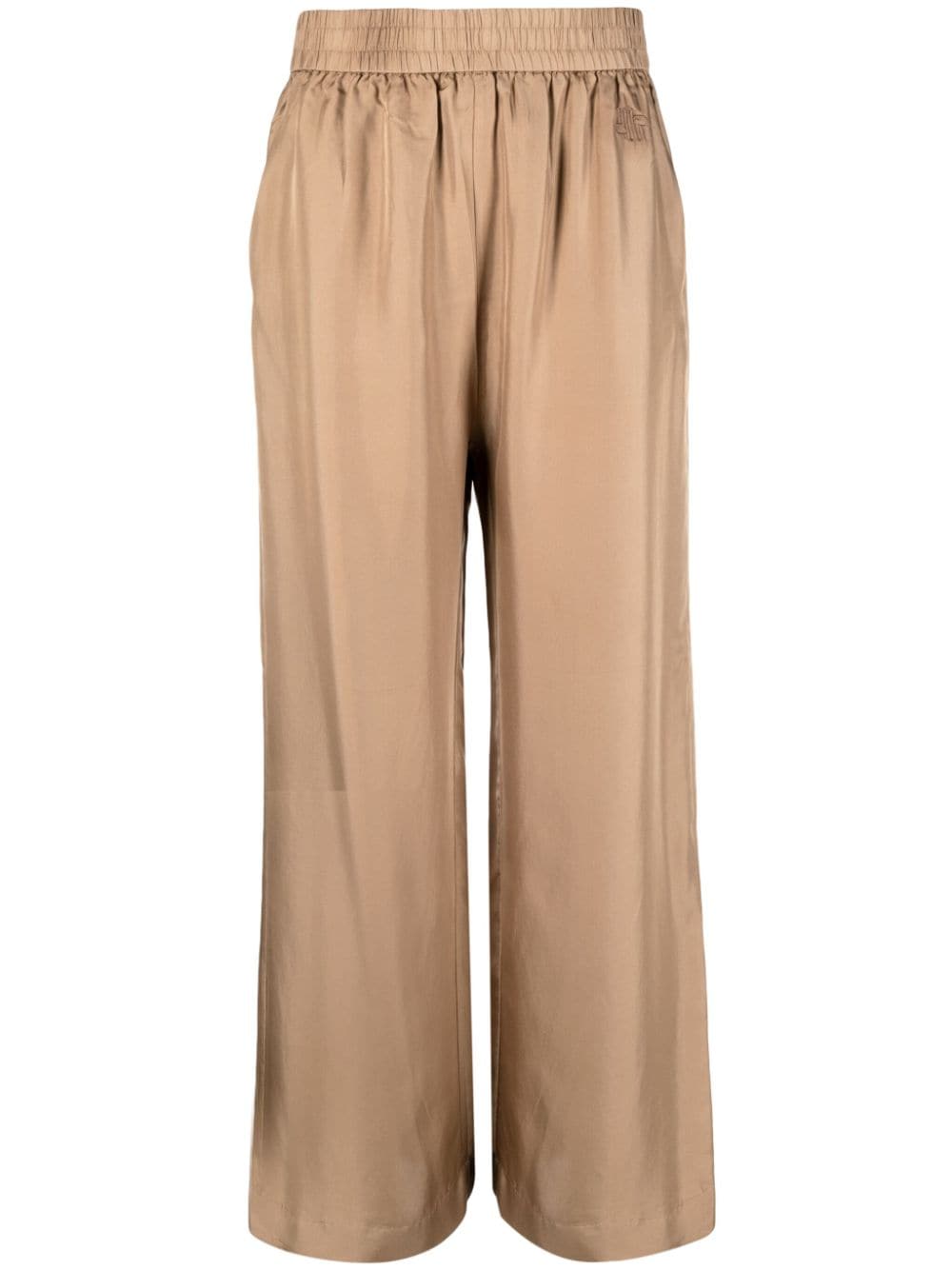 Munthe Arum Silk Satin Wide-leg Trousers In Brown