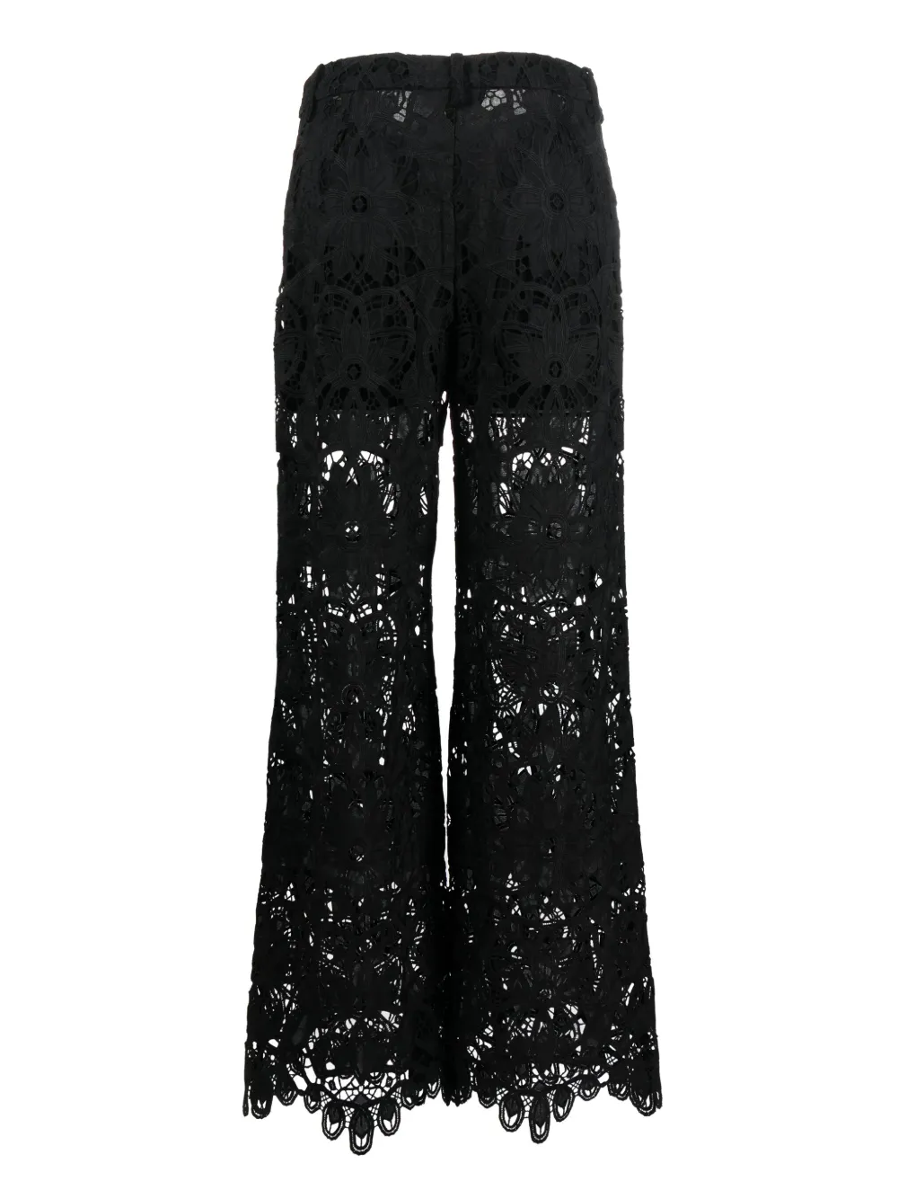 Shop Munthe Eileen Straight-leg Corded-lace Trousers In Black