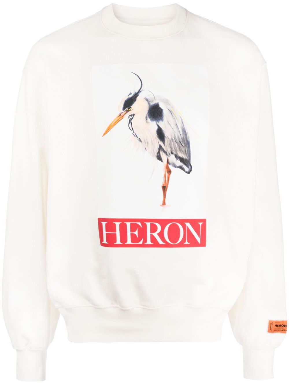 Heron Preston Heron-print cotton sweatshirt Beige