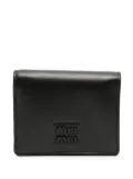Miu Miu logo-lettering leather wallet - Black